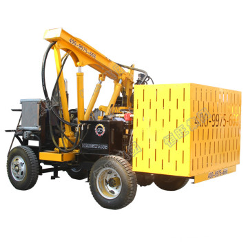 55KW wheeled mini fence post vibrating pile driver with air compressor